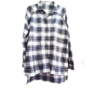 Plaid Flannel - like feel Button-Up Shirt